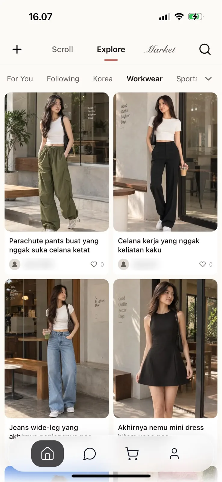 Tampilan aplikasi LAKOO: halaman Explore